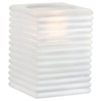 Sterno 80144 4 inch Frosted Ribbed Kelly Square Liquid Candle Holder