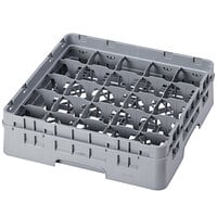 Cambro 25S318151 Camrack 3 5/8 inch High Customizable Soft Gray 25 Compartment Glass Rack