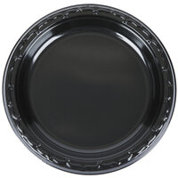 Genpak BLK07 Silhouette 7 inch Black Premium Plastic Plate - 100/Pack