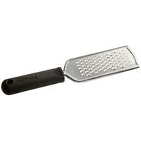 Tablecraft E5616 9 1/2 inch Stainless Steel Coarse Grater with Black FirmGrip Handle