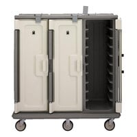 Cambro MDC1418T30194 Granite Sand 3 Compartment Meal Delivery Cart 30 Tray