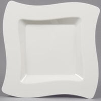 Fineline Wavetrends 108-BO 8 inch Bone / Ivory Plastic Square Plate - 120/Case