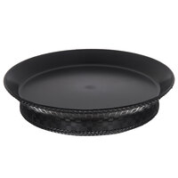 Carlisle 652703 WeaveWear 10 3/8 inch Black Round Plastic Serving Basket - 12/Case