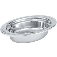 Vollrath 8230210 Miramar® 2 Qt. Decorative Stainless Steel Oval Food Pan - 2 1/2 inch Deep