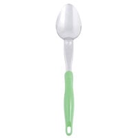 Vollrath 6414070 Jacob's Pride 14 inch Heavy-Duty Solid Basting Spoon with Green Ergo Grip Handle