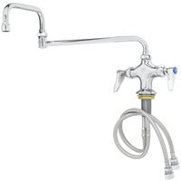T&S B-0250 Deck Mounted Pantry Faucet with Flex Inlets, 18" Double-Jointed Swing Nozzle, and Eterna Cartridges