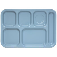 Carlisle 4398859 10 inch x 14 inch Slate Blue Heavy Weight Melamine Right Hand 6 Compartment Tray