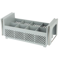 Cambro 8FB434151 Soft Gray 8 Compartment Half Size Camrack Flatware Basket with Handles