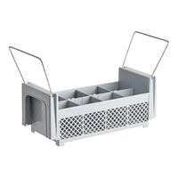 Cambro 8FB434151 Soft Gray 8 Compartment Half Size Camrack Flatware Basket with Handles