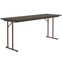 Correll 24 inch x 60 inch Walnut 3/4 inch High-Pressure Folding Seminar Table