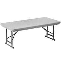 Correll Adjustable Height Folding Table, 24 inch x 48 inch Plastic, Gray - Short Legs - R-Series