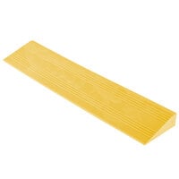 Cactus Mat 2557-YFER Poly-Lok 2 1/2 inch x 12 inch Yellow Vinyl Interlocking Drainage Floor Tile Edge Ramp with Female End - 3/4 inch Thick