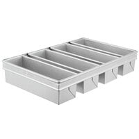 Chicago Metallic 44685 1 1/2 lb. 4-Strap Glazed Aluminized Steel Pullman Bread Loaf Pan - 13" x 4" x 4"