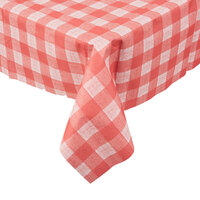 Hoffmaster 236414 50 inch x 108 inch Linen-Like Red Check Patterned Table Cover - 24/Case