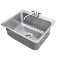 Advance Tabco DI-1-208 Drop In Stainless Steel Sink - 20 inch x 16 inch x 8 inch Bowl