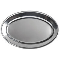 15 3/4 inch x 8 1/2 inch Oval Stainless Steel Platter