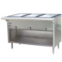 Eagle Group HT3OB Liquid Propane Steam Table with Enclosed Base 10,500 BTU - Three Pan - Open Well