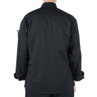 Black Small Mercer Culinary M60010BKS Millennia Men's Cook Jacket with Traditional Buttons 