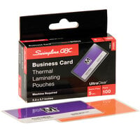 Swingline GBC 3300371 UltraClear 2 3/16" x 3 11/16" Business Card Thermal Laminating Pouch - 100/Box
