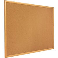 Quartet 307 72 inch x 48 inch Cork Board with Oak Finish Frame