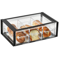 Vollrath SBB33F-06 Cubic Full Size Three Drawer Acrylic Bread Box with Black Frame, Reusable Chalkboard Labels, and Chalk