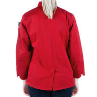 Mercer Culinary Millennia® M60020 Women's Red Customizable Long Sleeve Cook Jacket - M