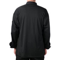 Mercer Culinary Millennia Air® M60017 Unisex Lightweight Black Customizable Long Sleeve Cook Jacket with Full Mesh Back - XS