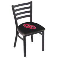Holland Bar Stool L00418Oklhma Black Steel University of Oklahoma Chair with Ladder Back and Padded Seat
