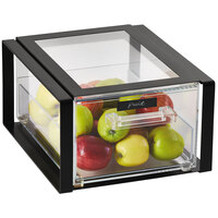 Vollrath SBB12F-06 Cubic 1/2 Size Single Drawer Acrylic Bread Box with Black Frame, Reusable Chalkboard Labels, and Chalk