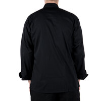 Mercer Culinary Millennia® Unisex Black Customizable Long Sleeve Cook Jacket with Cloth Knot Buttons M60012BK - 5X