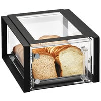 Vollrath SBC12F-06 Cubic 1/2 Size Acrylic Pastry Display Case with Front Door, Black Frame, Reusable Chalkboard Labels, and Chalk