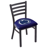 Holland Bar Stool L00418PennSt Black Steel Penn State University Chair with Ladder Back and Padded Seat