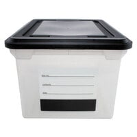 Innovative Storage Designs 55802 Clear Plastic Letter / Legal File Tote with Black Lid and Contents Label