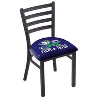Holland Bar Stool L00418ND-Lep Black Steel University of Notre Dame Chair with Ladder Back and Padded Seat