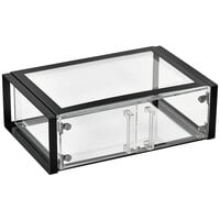 Vollrath SBC11F-06 Cubic Full Size Acrylic Pastry Display Case with Front Doors, Black Frame, Reusable Chalkboard Labels, and Chalk