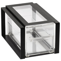 Vollrath SBB13F-06 Cubic 1/3 Size Single Drawer Acrylic Bread Box with Black Frame, Reusable Chalkboard Labels, and Chalk