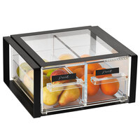 Vollrath SBB23F-06 Cubic 2/3 Size Two Drawer Acrylic Bread Box with Black Frame, Reusable Chalkboard Labels, and Chalk