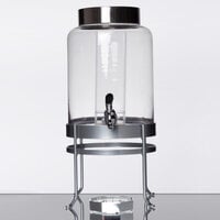 Cal-Mil 1580-2INF-74 Soho 2 Gallon Silver Glass Beverage Dispenser with Infusion Chamber