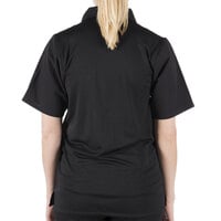 Mercer Culinary Millennia® M60200 Black Unisex Customizable Air Short Sleeve Cook Shirt with Full Mesh Back - M