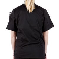 Mercer Culinary Millennia® M60023 Women's Black Customizable Short Sleeve Cook Jacket - XL