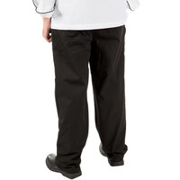 Mercer Culinary M60030BCS1X Millennia Mens Black Cook Pants with White Chalk Stripe X-Large 