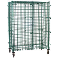 Eagle Group CSC2448E Mobile Green Epoxy Security Cage - 27 1/4" x 51 1/4" x 69"