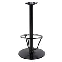 Lancaster Table & Seating Cast Iron 22 inch Round Black 3 inch Bar Height Column Table Base with 16 inch Foot Ring