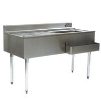 Eagle Group CWS4-18R-7 48 inch Underbar Work Station with Right Mount Ice Bin, Drain Board, and Cold Plate