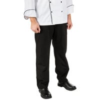 Mercer Culinary Renaissance® M62100 Black Men's Pleated Chef Trousers - 1XL
