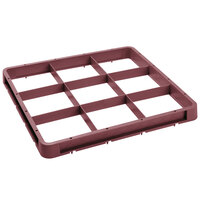 Vollrath CRF-21 Traex® 9 Compartment Full-Size Burgundy Closed Wall Glass Rack Extender