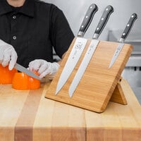 Mercer Culinary M21970BM Renaissance® 5-Piece Bamboo Magnetic Knife Board and Black Handle Knife Set