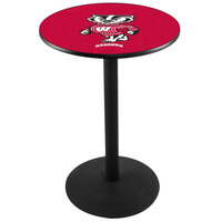 Holland Bar Stool L214B3628WI-BDG 30 inch Round University of Wisconsin Pub Table with Round Base