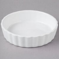 Acopa 8 oz. Round Bright White Fluted Porcelain Souffle / Creme Brulee Dish - 36/Case