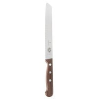 Victorinox 5.1630.21-X4 8" Serrated Edge Slant Tip Bread Knife with Wood Handle